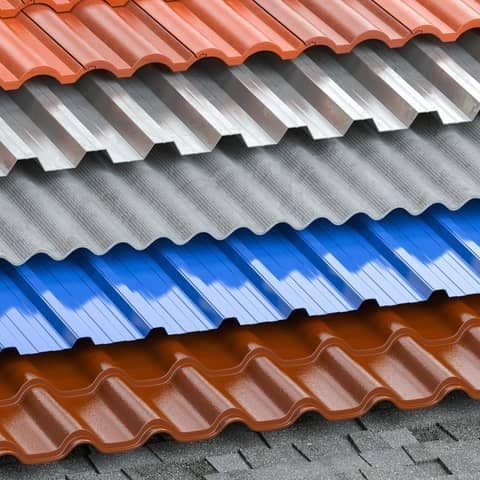 Roofing profiles side by side, including asphalt shingle and metal panel
